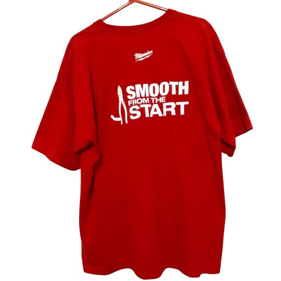 Milwaukee Tools Smooth From the Start Mens T-Shirt 2XL Red Advertising USA - Picture 4 of 7